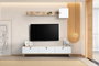 Hanah Home E4020 Mueble TV Escandinavo Roble y Blanco 178x34.6x44.8cm Elegancia Funcional